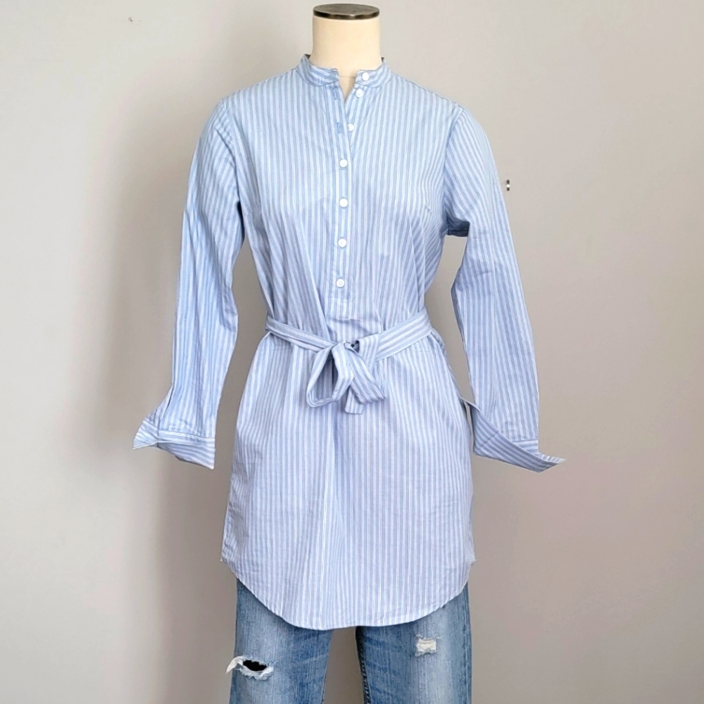 Michael Kors Belted Poplin Button-up Shirt Dress